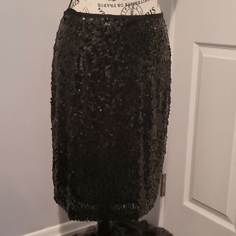 Calvin klein black sequin skirt